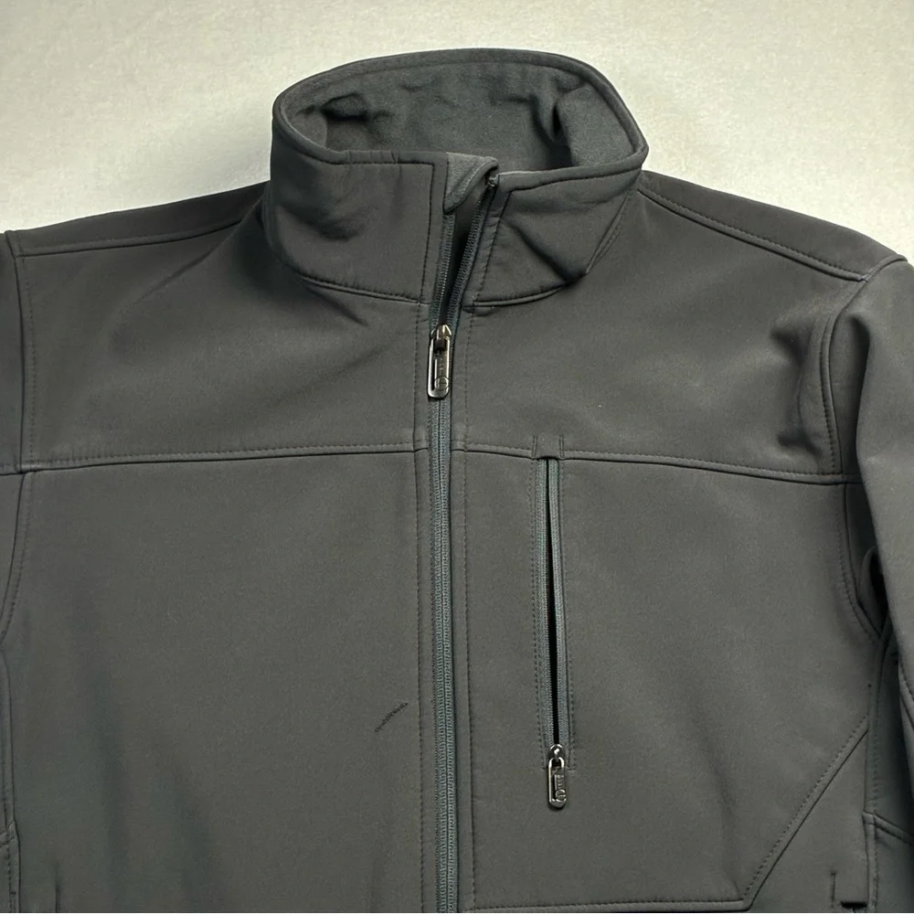 Tech by Tumi Men's Small Gray Softshell Jacket Fleece Lined Performance *FLAW